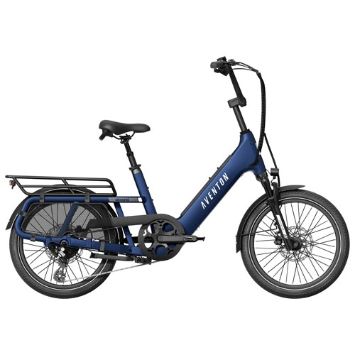 Aventon Abound SR Step-Through Fat-Tire Electric Cruiser Bike (750W Motor/96km Range/32 km/h Top Speed) - Cobalt