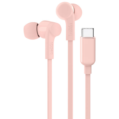 Écouteurs boutons SoundForm de Belkin avec connecteur USB-C - Rose