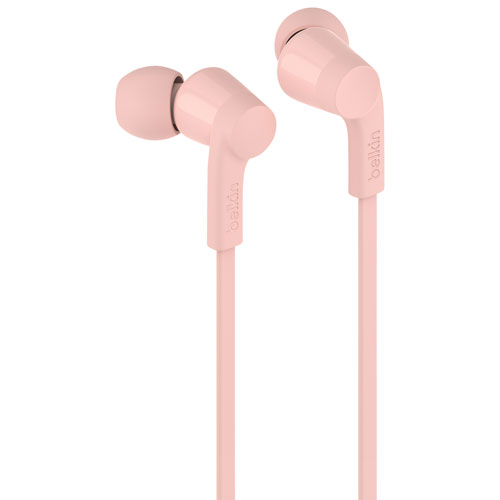 Écouteurs boutons SoundForm de Belkin avec connecteur USB-C - Rose