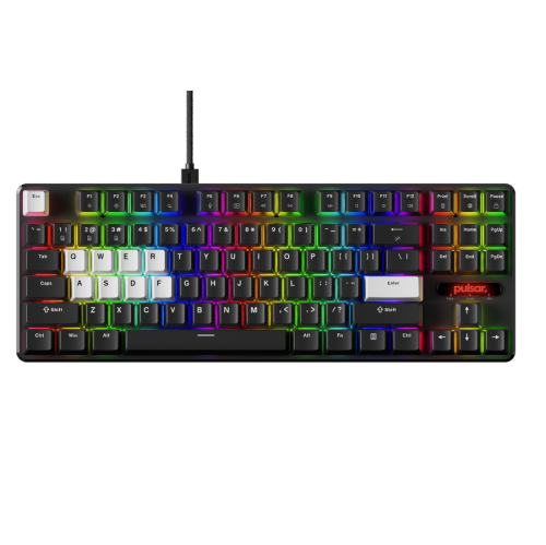 Pulsar Gaming Gears PCMK 2 Wired Hot-swappable RGB Mechanical Keyboard Hall Effect Switches Aluminum Alloy Plate TKL Layout, for Windows and Mac OS,