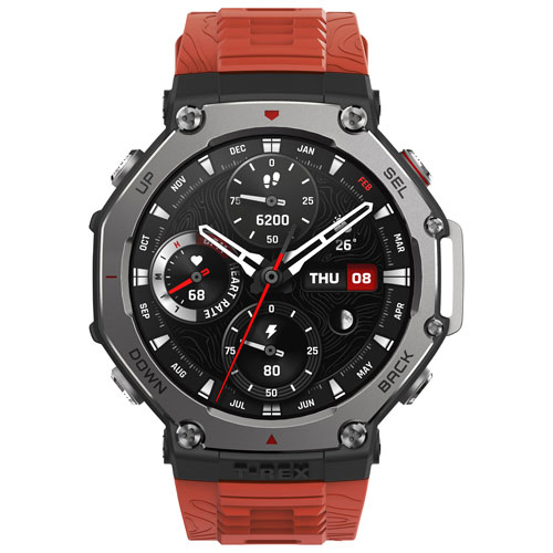Montre intelligente T-Rex 3 de 38 mm d'Amazfit avec moniteur de fréquence cardiaque - Lave