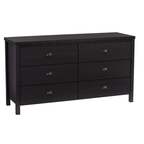 CorLiving Boston Wood Grain Wide 6 Drawer Dresser with Interlocking Drawers
