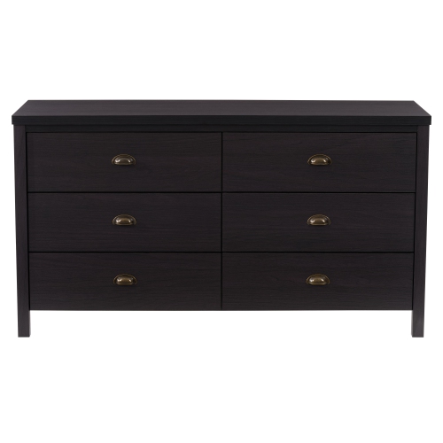 CorLiving Boston Wood Grain Wide 6 Drawer Dresser with Interlocking Drawers