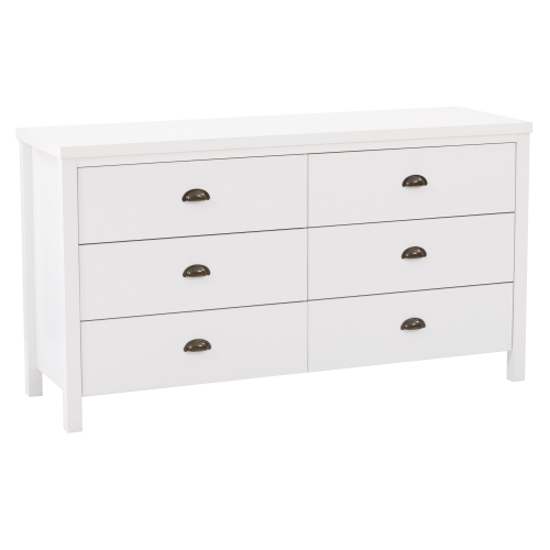 CorLiving Boston Wood Grain Wide 6 Drawer Dresser with Interlocking Drawers
