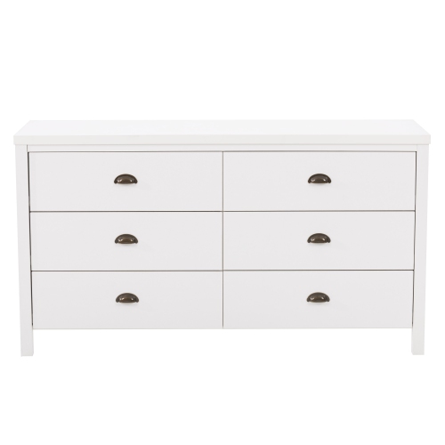 CorLiving Boston Wood Grain Wide 6 Drawer Dresser with Interlocking Drawers