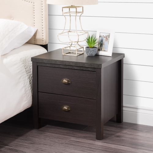 CORLIVING  Boston Nightstand Bedside Table, for Bedroom, End Table With 2 Drawers, Sidetable With Storage