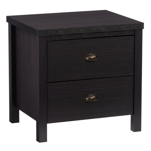 Corliving Boston Nightstand Bedside Table, for Bedroom, End Table with 2 Drawers, Sidetable with Storage