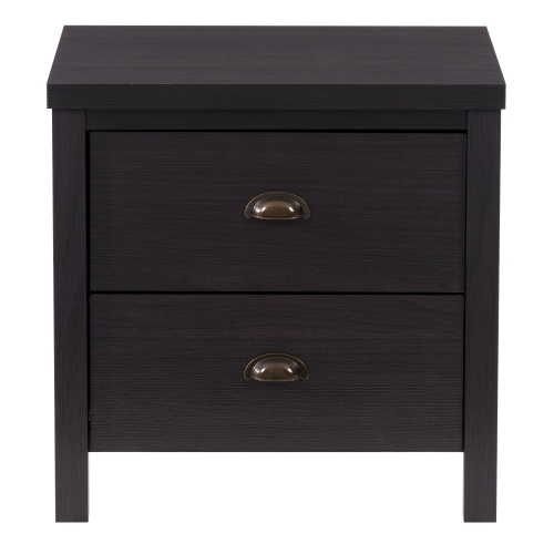 Corliving Boston Nightstand Bedside Table, for Bedroom, End Table with 2 Drawers, Sidetable with Storage