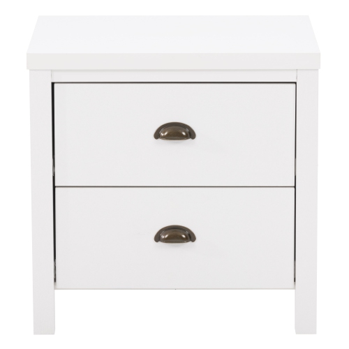 Table de chevet Boston de Corliving, pour chambre, table de bout avec 2 tiroirs, table d'appoint avec rangement