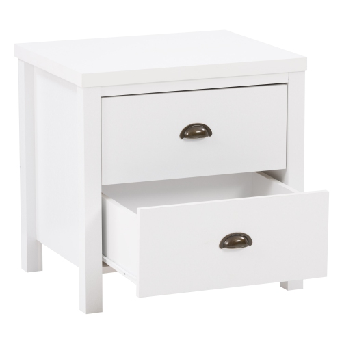 Table de chevet Boston de Corliving, pour chambre, table de bout avec 2 tiroirs, table d'appoint avec rangement