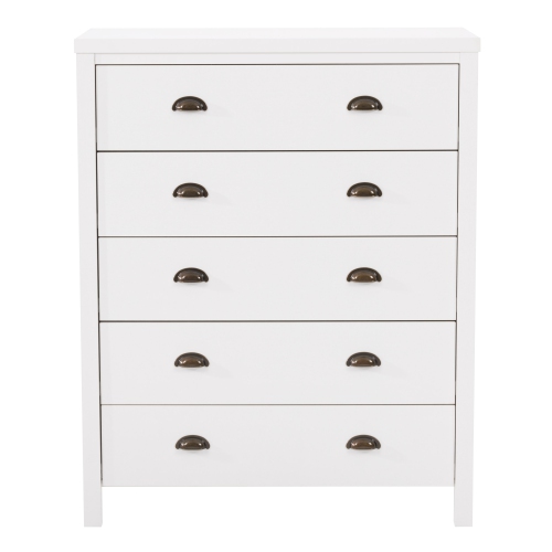 Grande commode à 5 tiroirs en grain de bois Boston de CorLiving avec tiroirs imbriqués