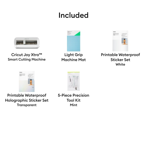 Cricut Joy Xtra-Sticker Starter Kit Smart Cutting Machine, White