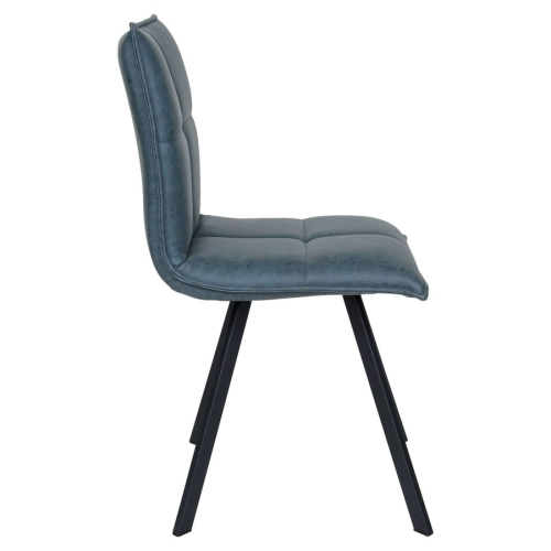 LeisureMod Wesley Modern Leather Dining Chairs Armless Chairs with Metal Legs