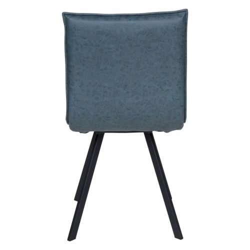 LeisureMod Wesley Modern Leather Dining Chairs Armless Chairs with Metal Legs