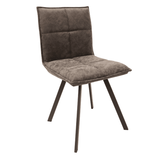 LEISUREMOD  Wesley Modern Leather Dining Chairs Armless Chairs With Metal Legs