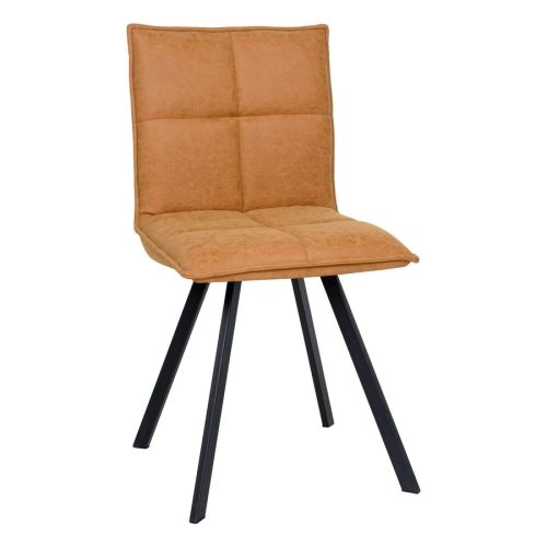 LEISUREMOD  Wesley Modern Leather Dining Chairs Armless Chairs With Metal Legs