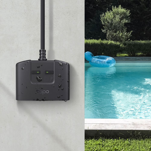 Prise intelligente Wi-Fi extérieure à 2 prises Tapo de TP-Link - Noir