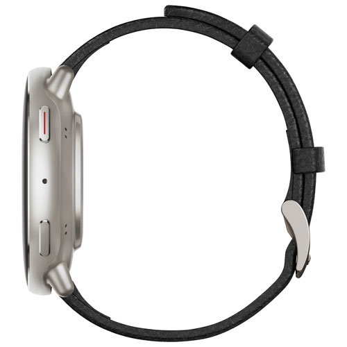 Amazfit Active 2 44mm Smartwatch with Leather Band & Heart Rate Monitor - Black