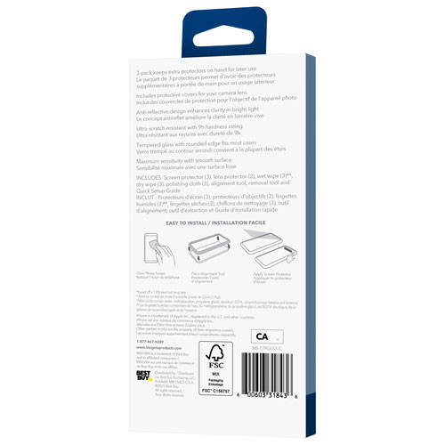 Insignia Glass Screen Protector with Camera Lens Protectors for iPhone 17 Pro - 3 Pack - Only at Best Buy