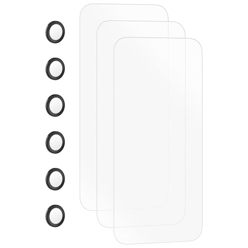 Protecteur d'écran en verre avec protecteurs d'objectif d'Insignia pour iPhone 17 Pro Max - Paquet de 3 - Exclusivité de Best Buy