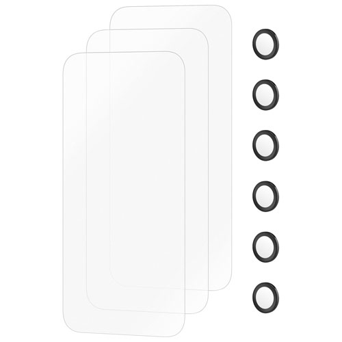 Protecteur d'écran en verre avec protecteurs d'objectif d'Insignia pour iPhone 17 Pro Max - Paquet de 3 - Exclusivité de Best Buy