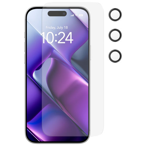 Protecteur d'écran en verre avec protecteurs d'objectif d'Insignia pour iPhone 17 Pro Max - Paquet de 3 - Exclusivité de Best Buy