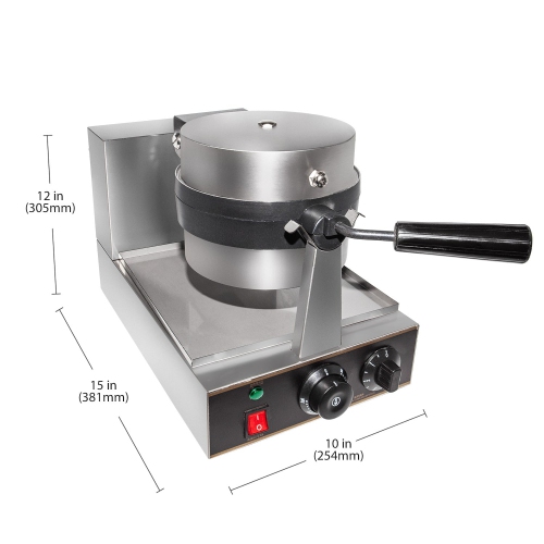 GR-HWB1A Belgian Waffle Maker Thick | Commercial Flip Waffle Iron | Stainless Steel | Rotating Mechanism | 110V