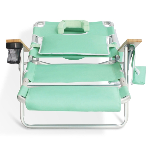 Ostrich Deluxe – Chaise longue de plage extérieure légère 3N1 avec repose-pieds, sarcelle