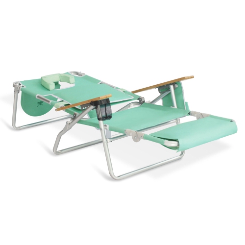 Ostrich Deluxe – Chaise longue de plage extérieure légère 3N1 avec repose-pieds, sarcelle