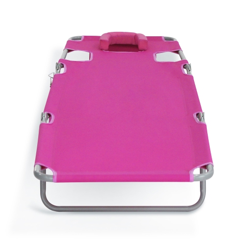 Ostrich Chaise Lounge, Portable Facedown Beach Camping Chair, Pink