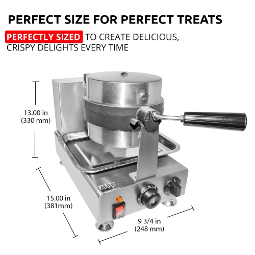 AP-593 Belgian Waffle Maker Thick | Rotating Waffle Machine | Flower Petals Shape Waffles | Belgian Waffle Iron | Stainless Steel | 110V