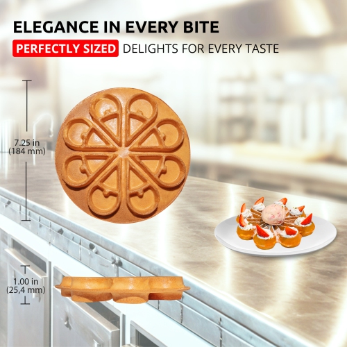 AP-593 Belgian Waffle Maker Thick | Rotating Waffle Machine | Flower Petals Shape Waffles | Belgian Waffle Iron | Stainless Steel | 110V