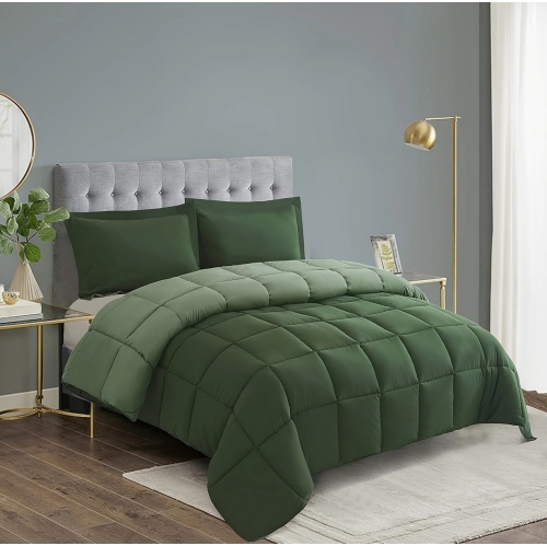 Comforter Set - 7pcs, Bed In A Bag Bedding Sets with All Season Soft Quilted Warm Fluffy Reversible Comforter, Flat Sheet, Fitted Sheet, 2 Pillow