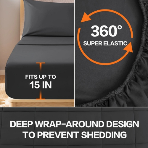 Comforter Set - 7pcs, Bed In A Bag Bedding Sets with All Season Soft Quilted Warm Fluffy Reversible Comforter, Flat Sheet, Fitted Sheet, 2 Pillow