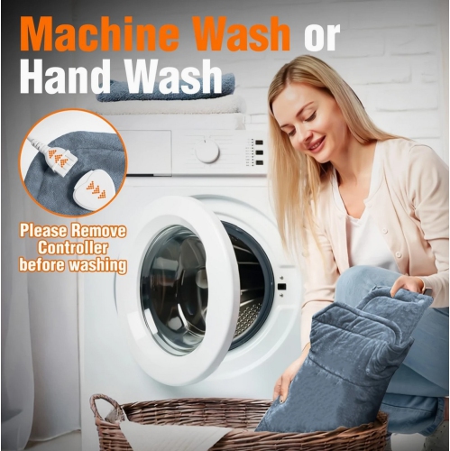 Coussin chauffant pour le cou et les épaules, coussin chauffant électrique lesté pour le dos 6 réglages de chaleur 4 minuteries d'arrêt automatique.