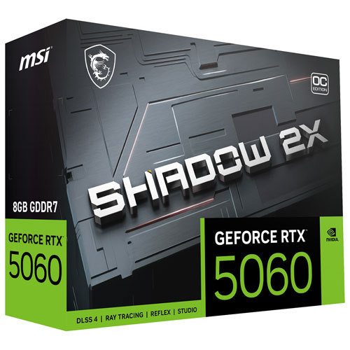 MSI GeForce RTX 5060 Shadow 2X OC 8GB GDDR7 Video Card