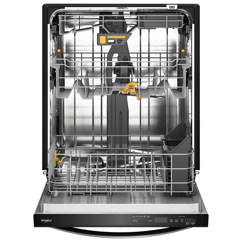 Lave-vaisselle encastrable 24 po 39 dB avec cuve en inox et troisième panier de Whirlpool - Inox noir