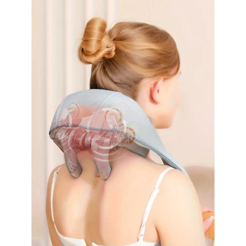 Rechargeable Neck & Shoulder Massager with Heat - Portable, Battery-Powered Relaxation Tool for Men and Women - Ideal Gift for Parents