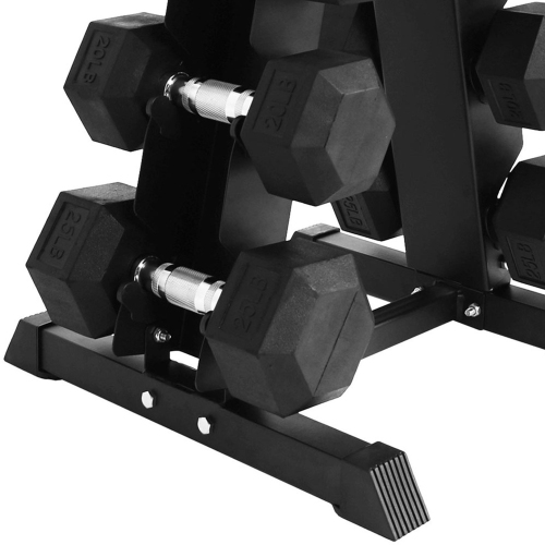 Ensemble d'haltères BalanceFrom avec support, haltères en caoutchouc pour la maison, 150&nbsp;lb