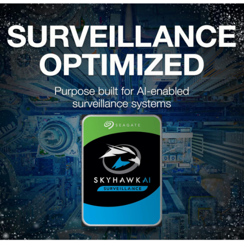 Seagate Skyhawk AI 10TB Surveillance Internal Hard Drive HDD-3.5 Inch SATA 6Gb/s 256MB Cache + Drive Health Management & 3-Year Recovery Service-