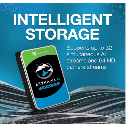 Seagate Skyhawk AI 10TB Surveillance Internal Hard Drive HDD-3.5 Inch SATA 6Gb/s 256MB Cache + Drive Health Management & 3-Year Recovery Service-
