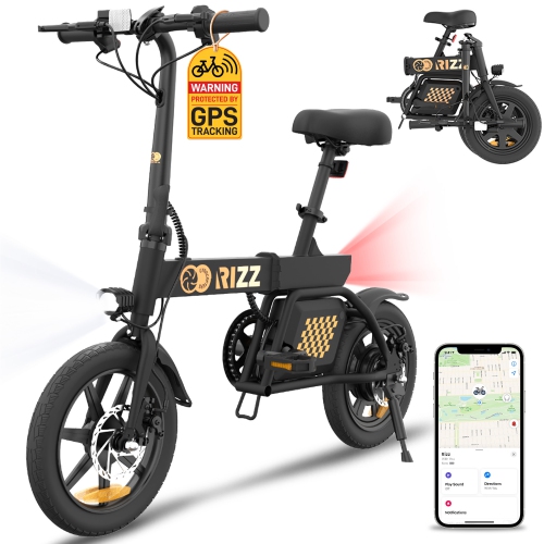 Image 1 of 10.. Gyrocopters Rizz Folding E-Bike: UL2849 certified, 400W peak motor, 14" tires, 25Km/h speed, 55Km range, GPS tracker, disc brakes—compact, safe &