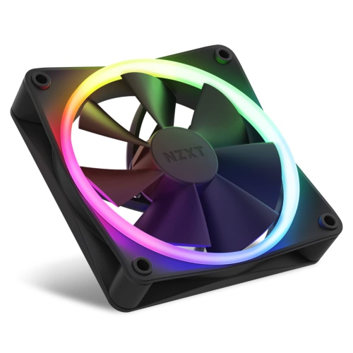 NZXT F120 RGB Fans - RF-R12TF-B1 - Advanced RGB Lighting Customization - Whisper Quiet Cooling - Triple Pack - 120mm Fan - Black