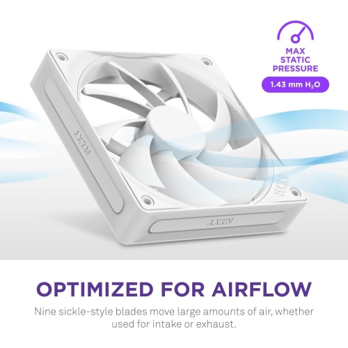 NZXT F120Q - 120mm Quiet Airflow Fan - Single - White