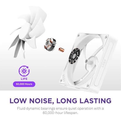 NZXT F120Q - 120mm Quiet Airflow Fan - Single - White