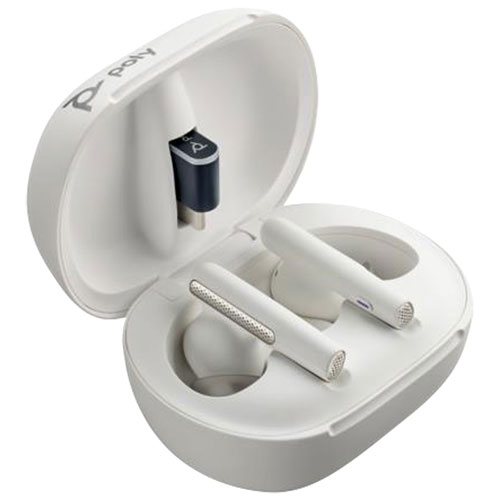HP Poly Voyager Free 60+ In-Ear Noise Cancelling True Wireless Earbuds - White Sand