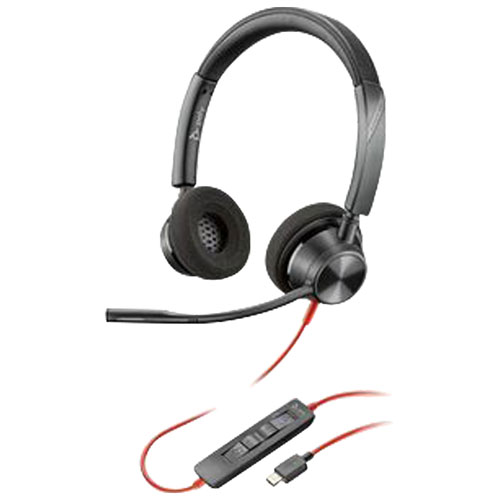 Casque d'écoute à suppression du bruit Poly Blackwire 3320 de HP - Noir