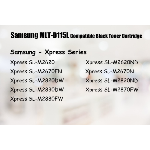 Ultra Toner® Compatible Samsung 115 115L MLT-D115L Black Toner Cartridge Xpress SL-M2620 SL-M2620ND SL-M2670FN SL-M2670N SL-M2820DW M2820ND