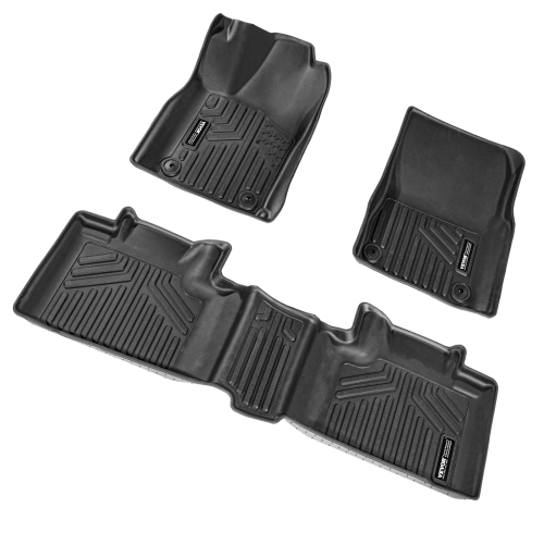 VEVOR Automotive Floor Mats, Fits for Dodge Durango / Jeep Grand Cherokee 2016-2024 / 2016-2021, 3 pcs Front and 2nd Row Liners, All Weather Custom