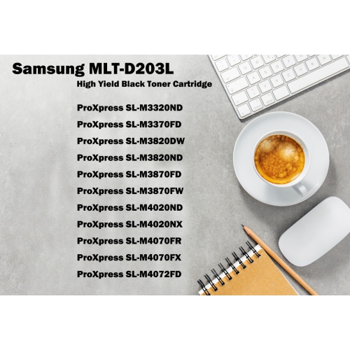 Ultra Toner® Compatible Samsung MLT-D203L Black Toner Cartridge High Yield - ProXpress SL-M3320ND SL-M3370FD M3820DW M3820ND M3870FD M3870FW M4020ND